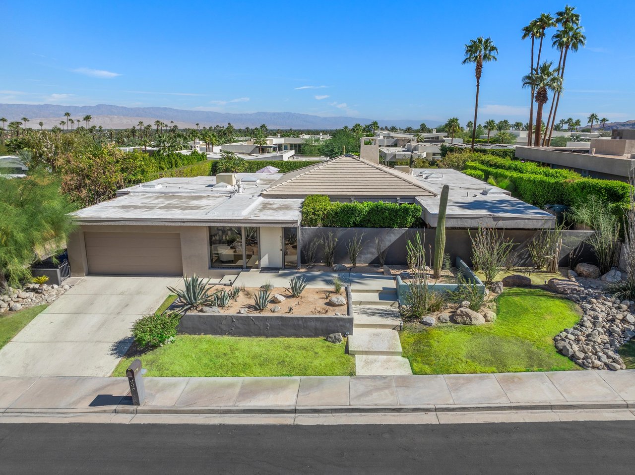 Aerial views of front yard