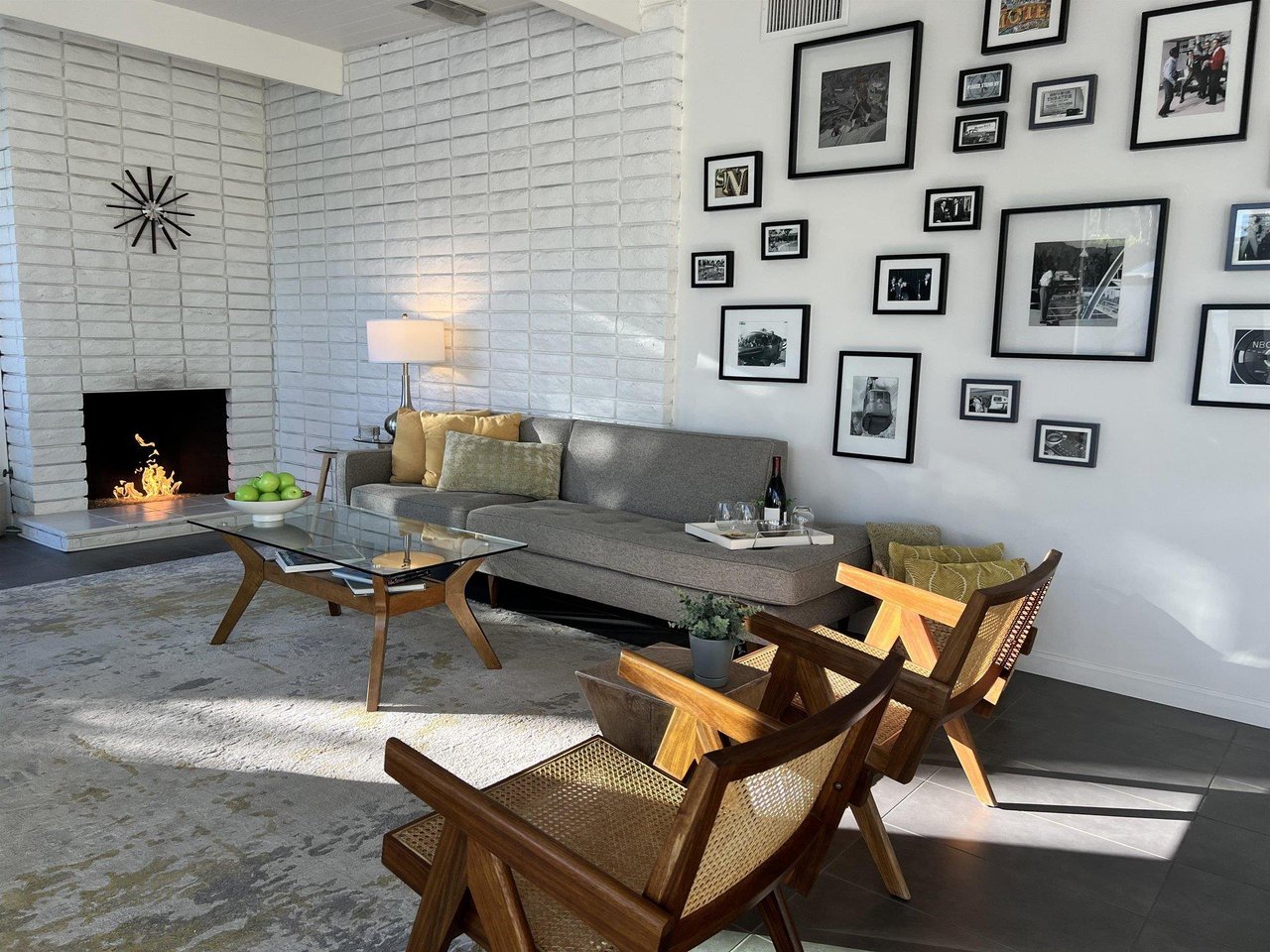 Gorgeous living room with photo wall