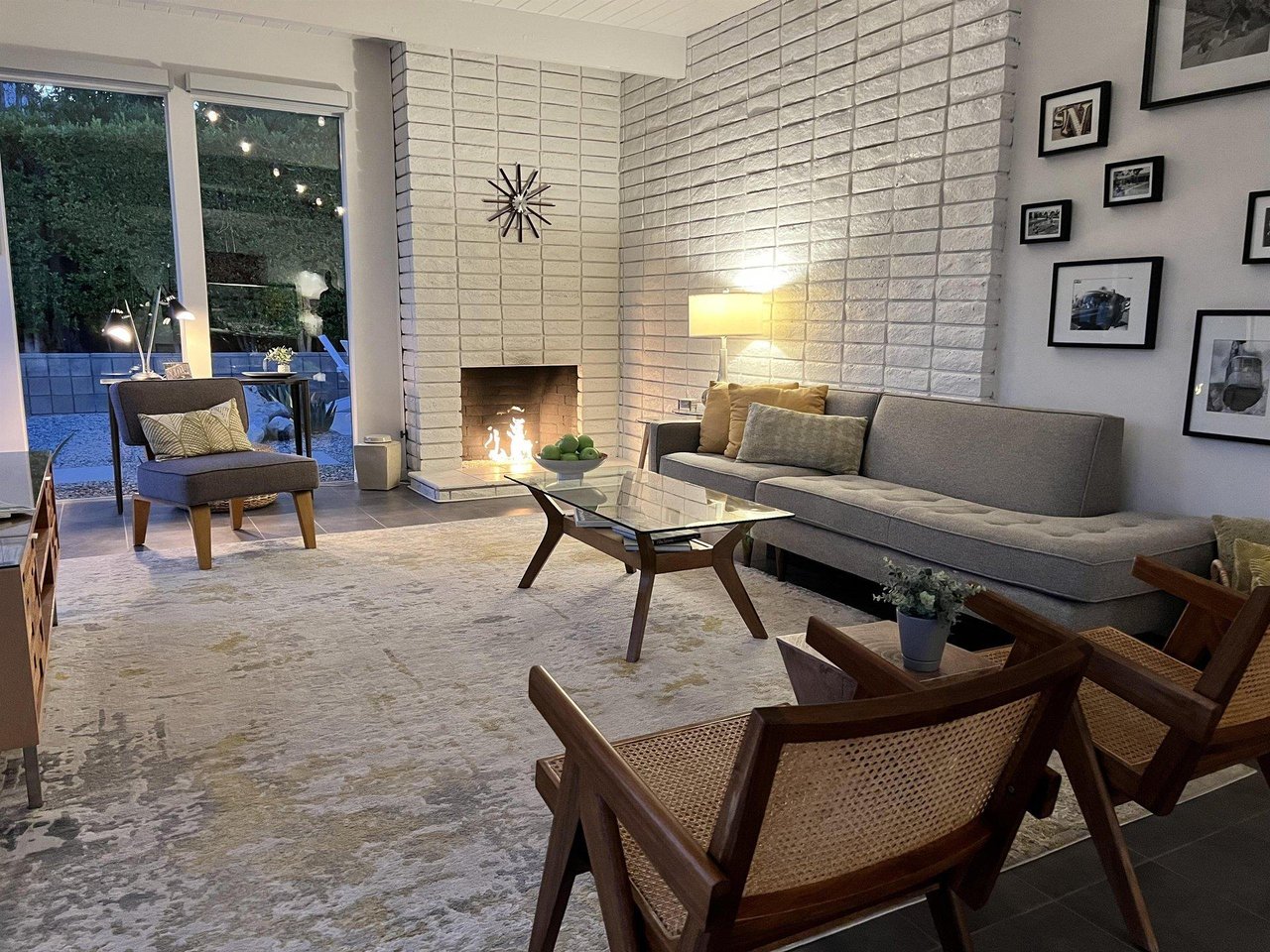 Cozy up by the fireplace