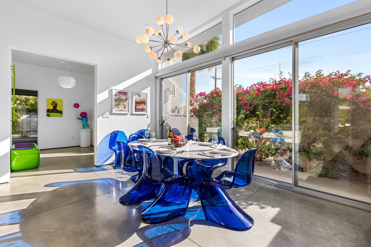 Modern dining table with amazing views