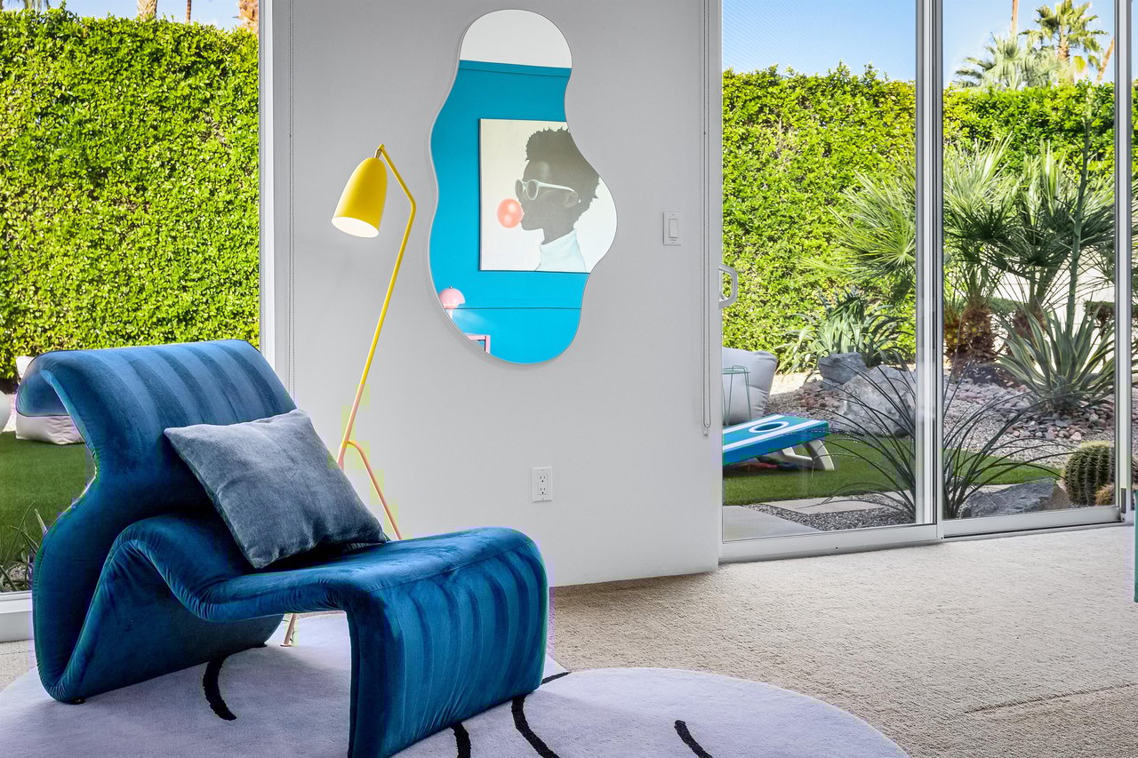 Blue Room with modern design touches everywhere