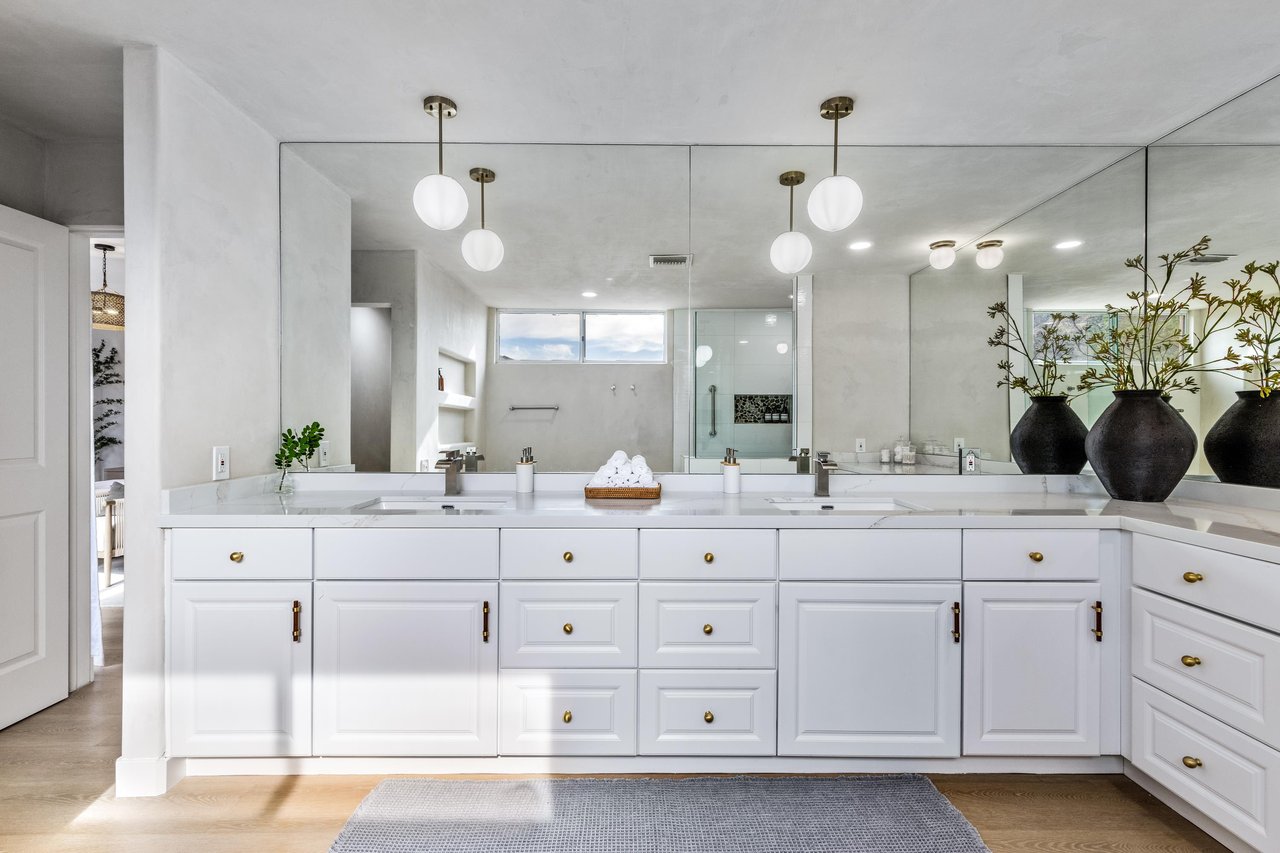 Incredibly Spalike Primary bathroom with dual sinks