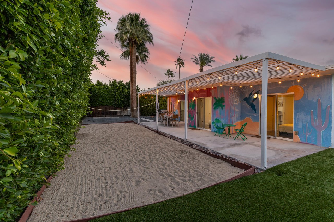 Why not play a game of badminton at sunset