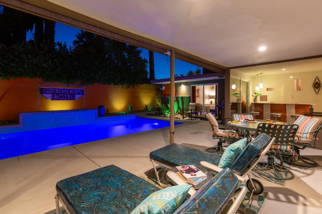 Enjoy some time in the outdoor lounges at night