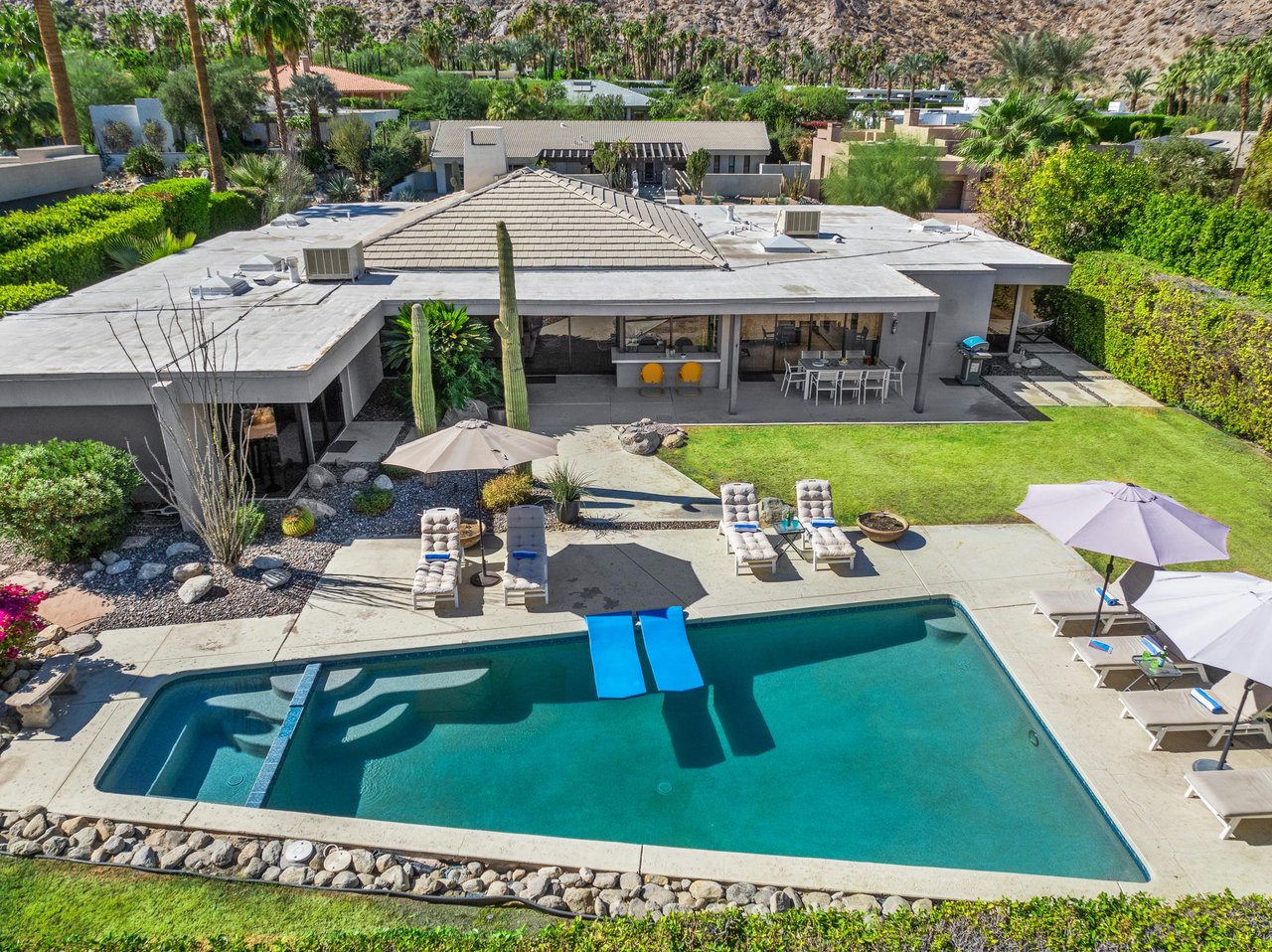 Aerial views of backyard