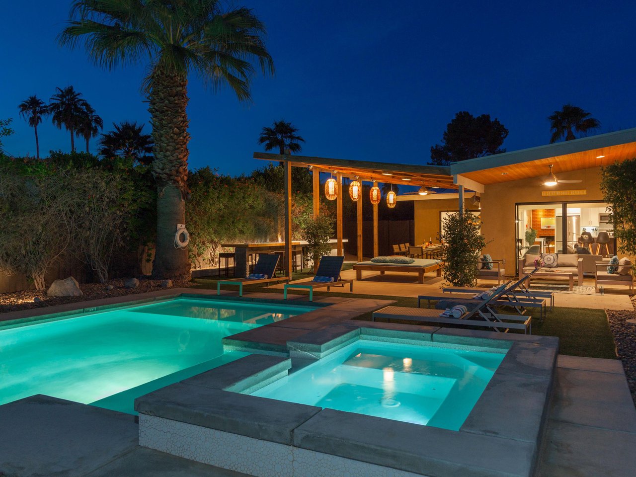 Lounge in the comfort of the private pool yard