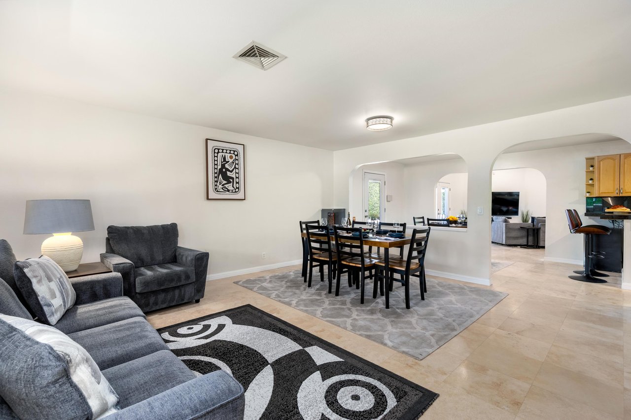 Modern spacious comfortable living and dining room