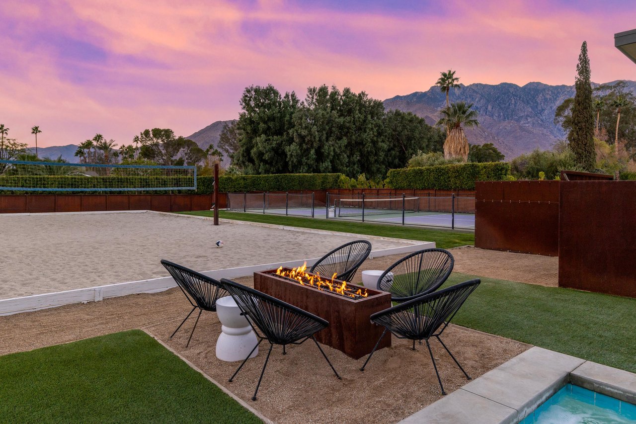 Cuddle around the fire pit and watch the sunset