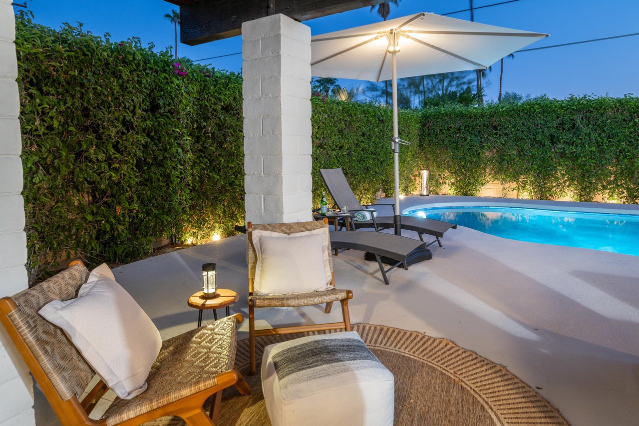 Gorgeous pool landscaping and lighting