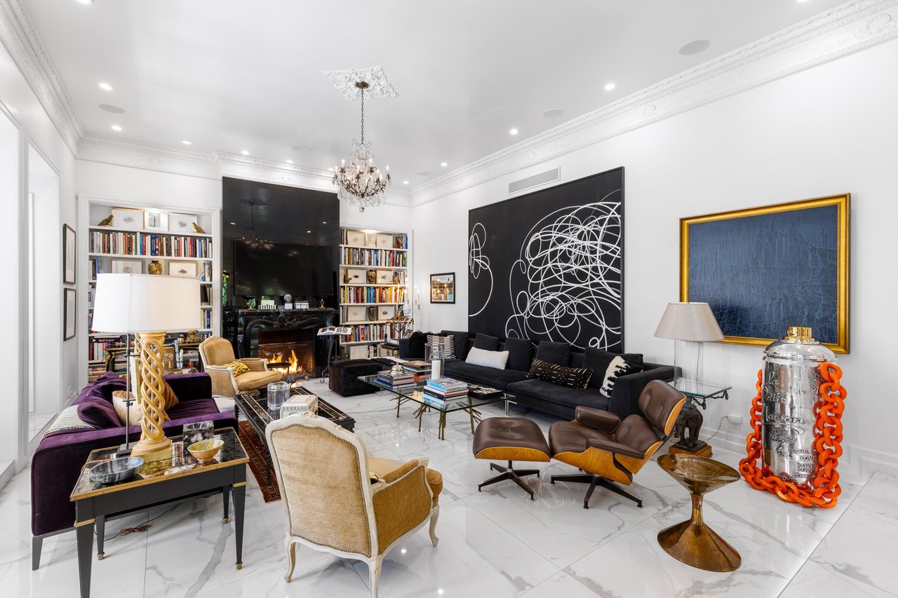 Stunning living room with custom millwork