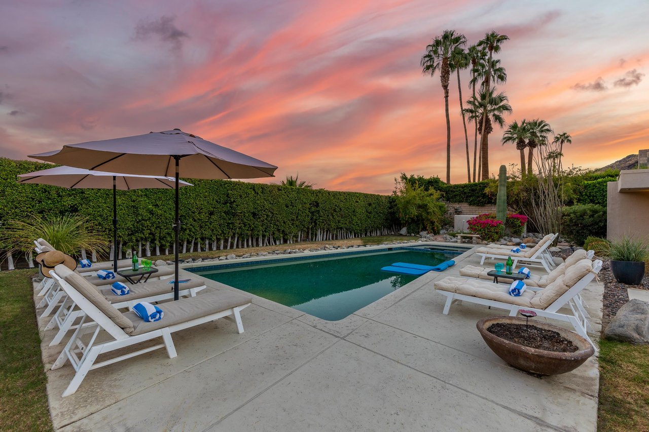 Tall swaying palm trees