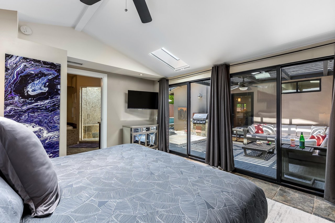 Easy patio access from the guest bedroom