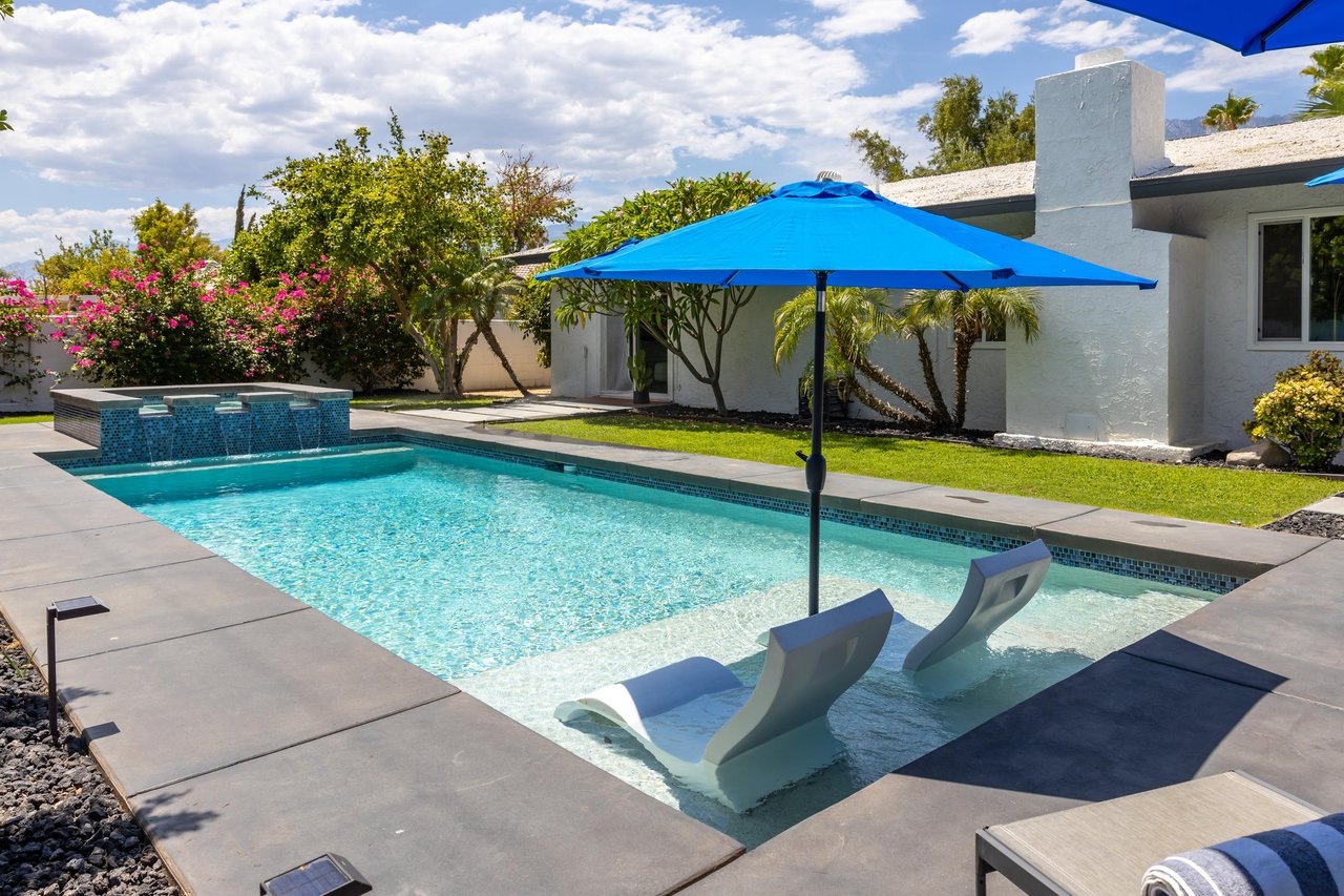 Submerged lounge chairs