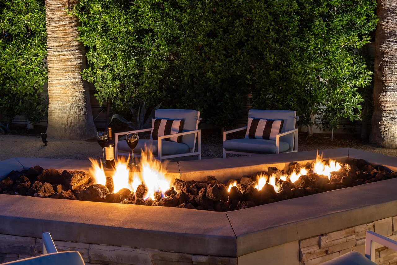 Gather around the firepit with your friends and family