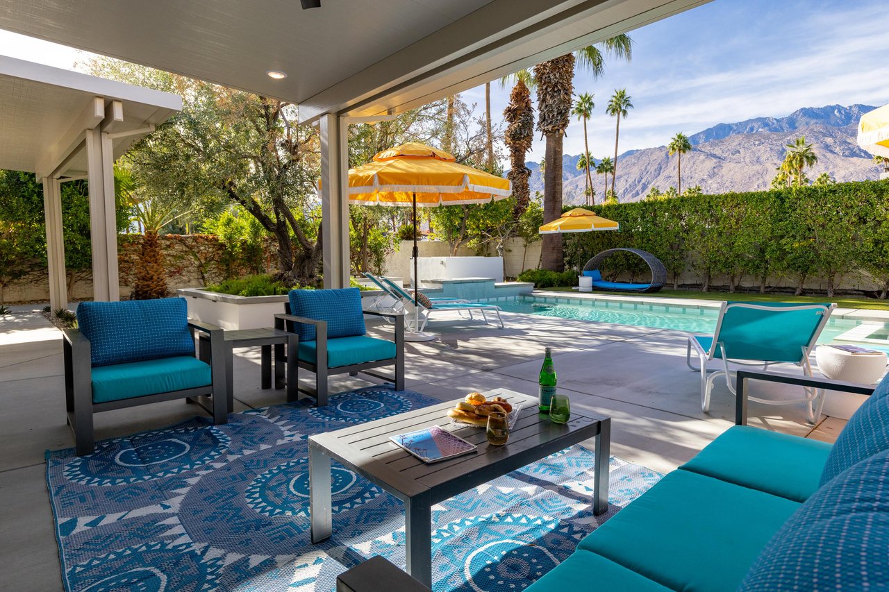 Covered outside comfy lounge areas