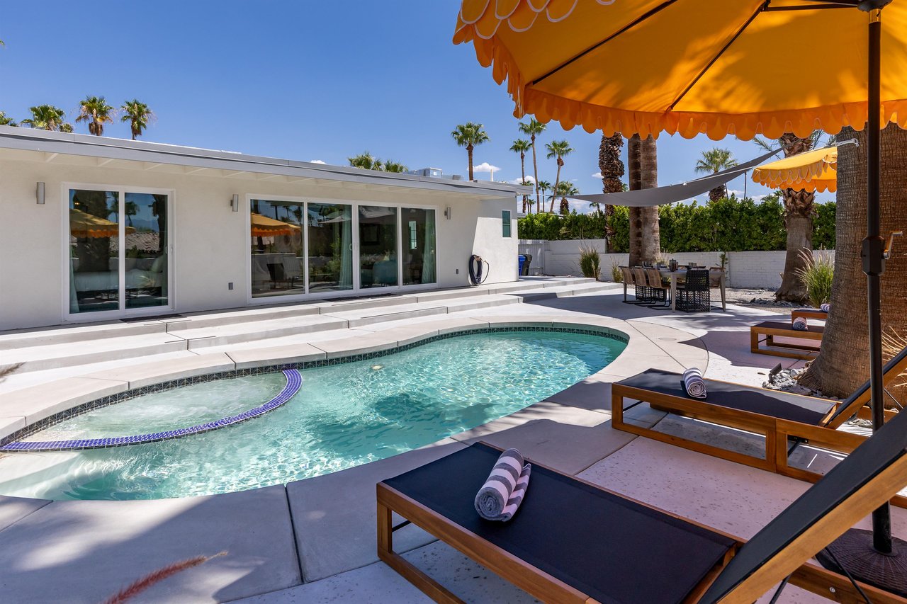 Take a nap beneath the yellow umbrellas