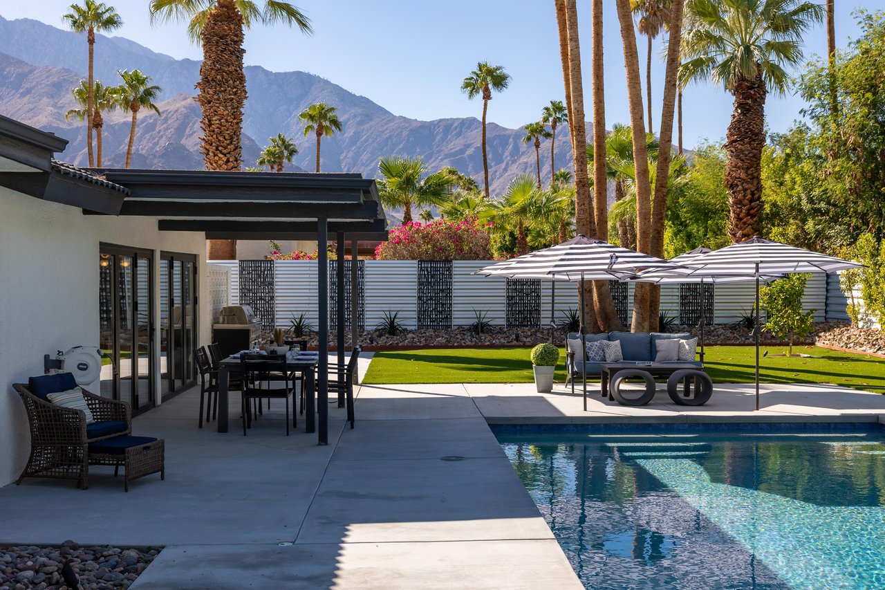 Mountain views surround the property