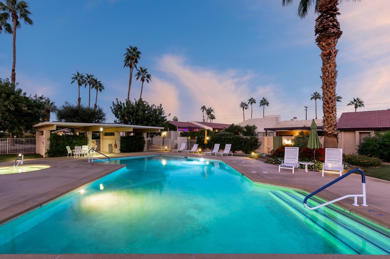 Take a dip in the pool at night