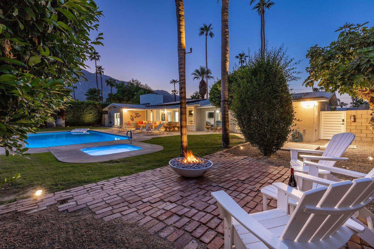 Watch the sunset from around the fire