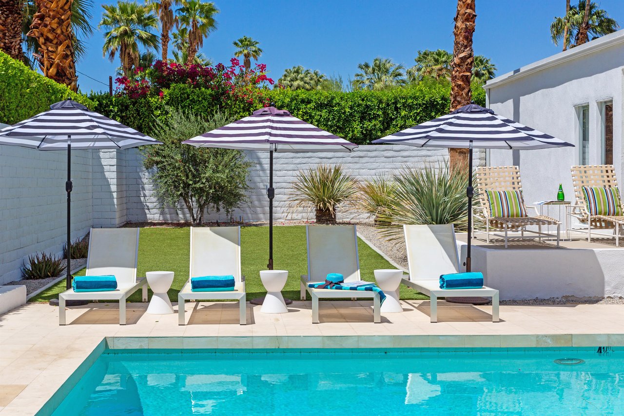 Lounge chairs for relaxing by the pool
