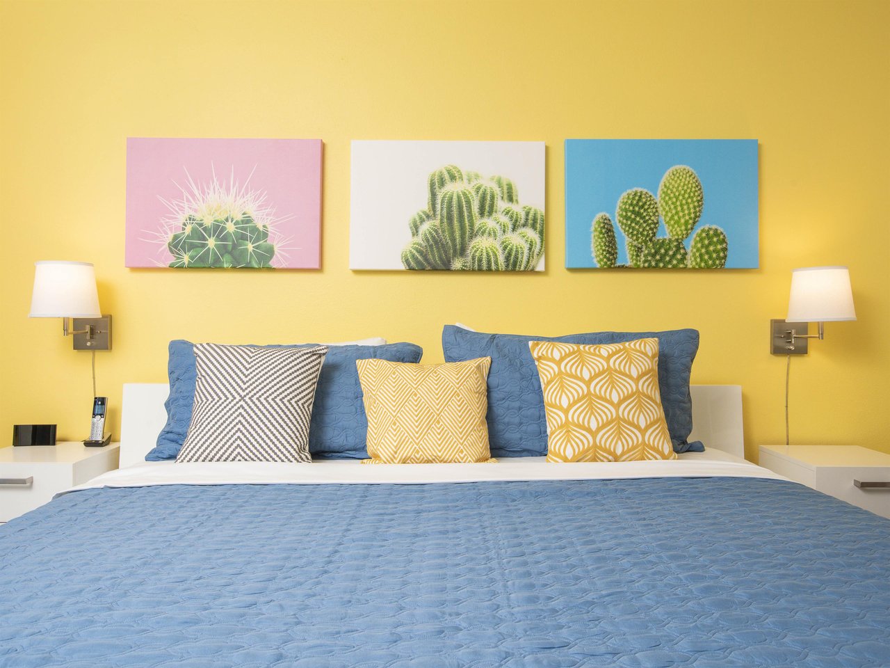 Wake up in the stylish bedroom