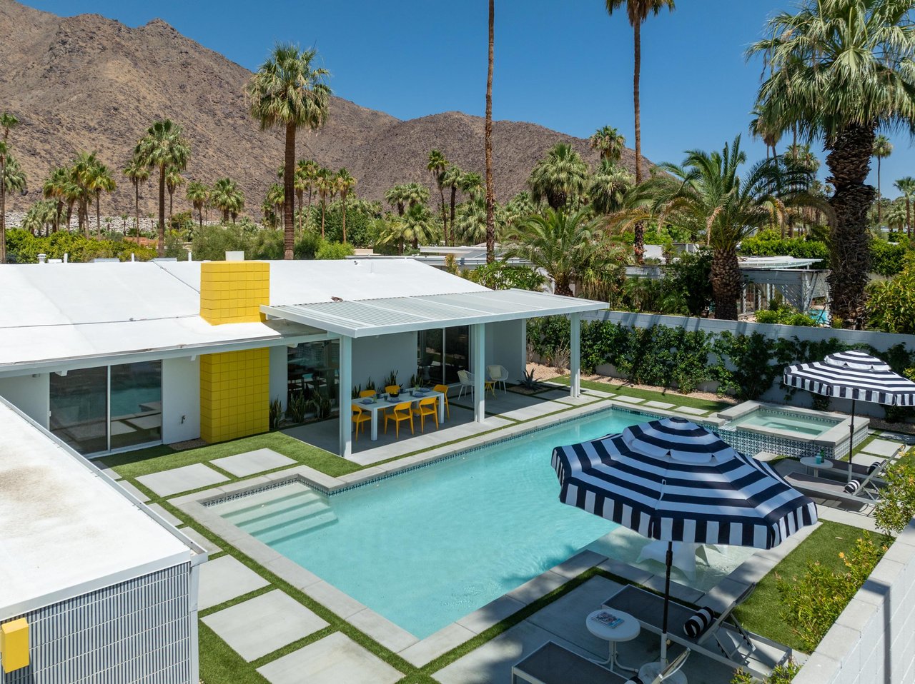 Overhead views of the amazing pool and yard