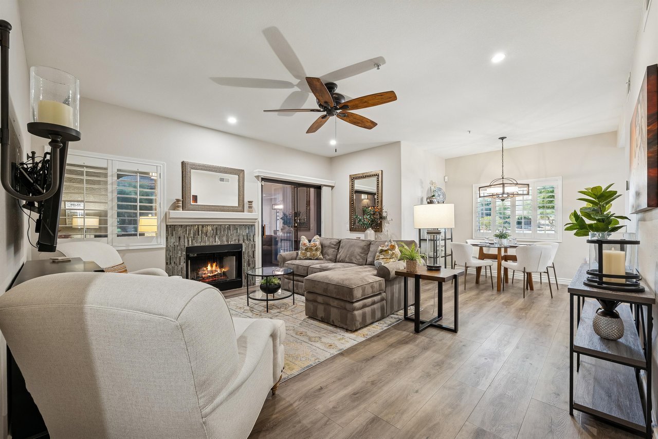 Spacious living room with with open floor plan.