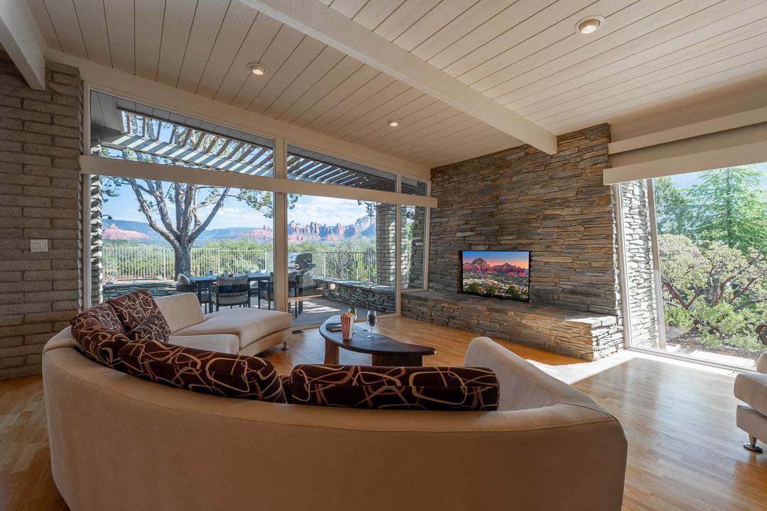 Living Room With Plenty of Views And Lighting