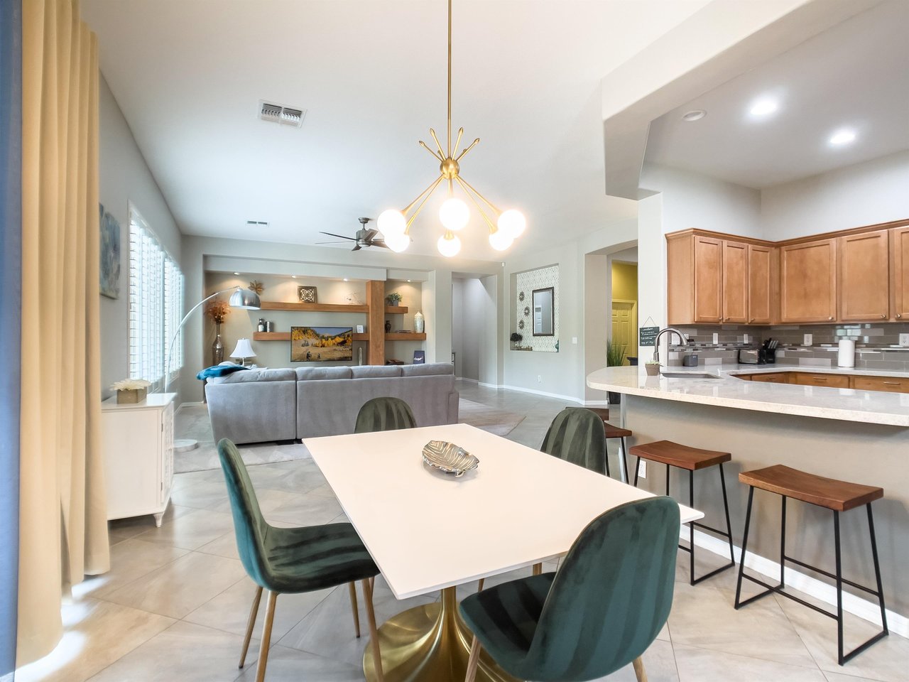 Open concept floor plan with modern details