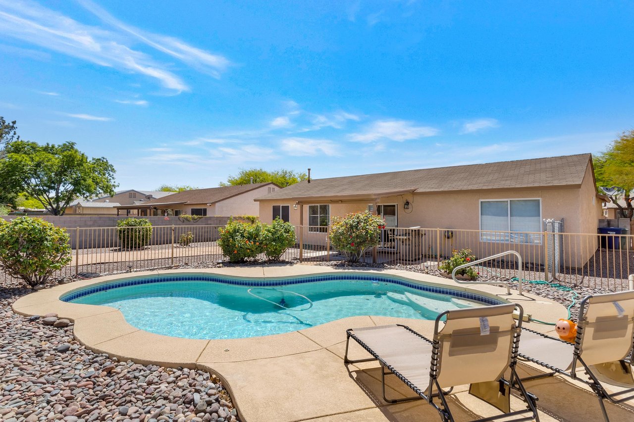 Lounge chairs for relaxing by the pool