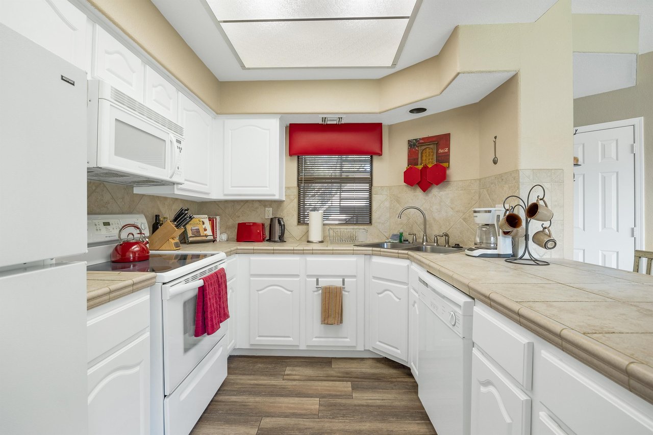 Lots of bright cabinets