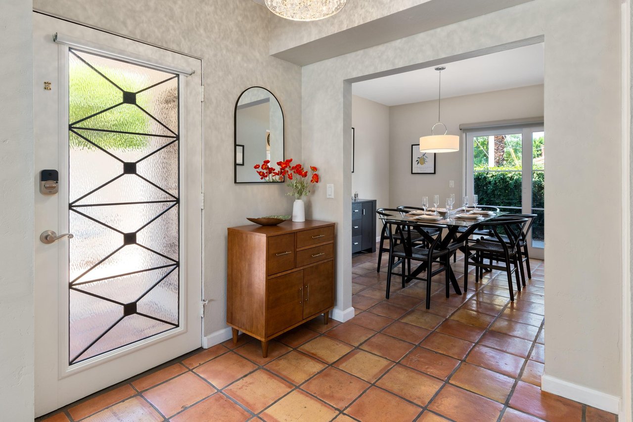 Just off the entryway to the left is the dining room.
