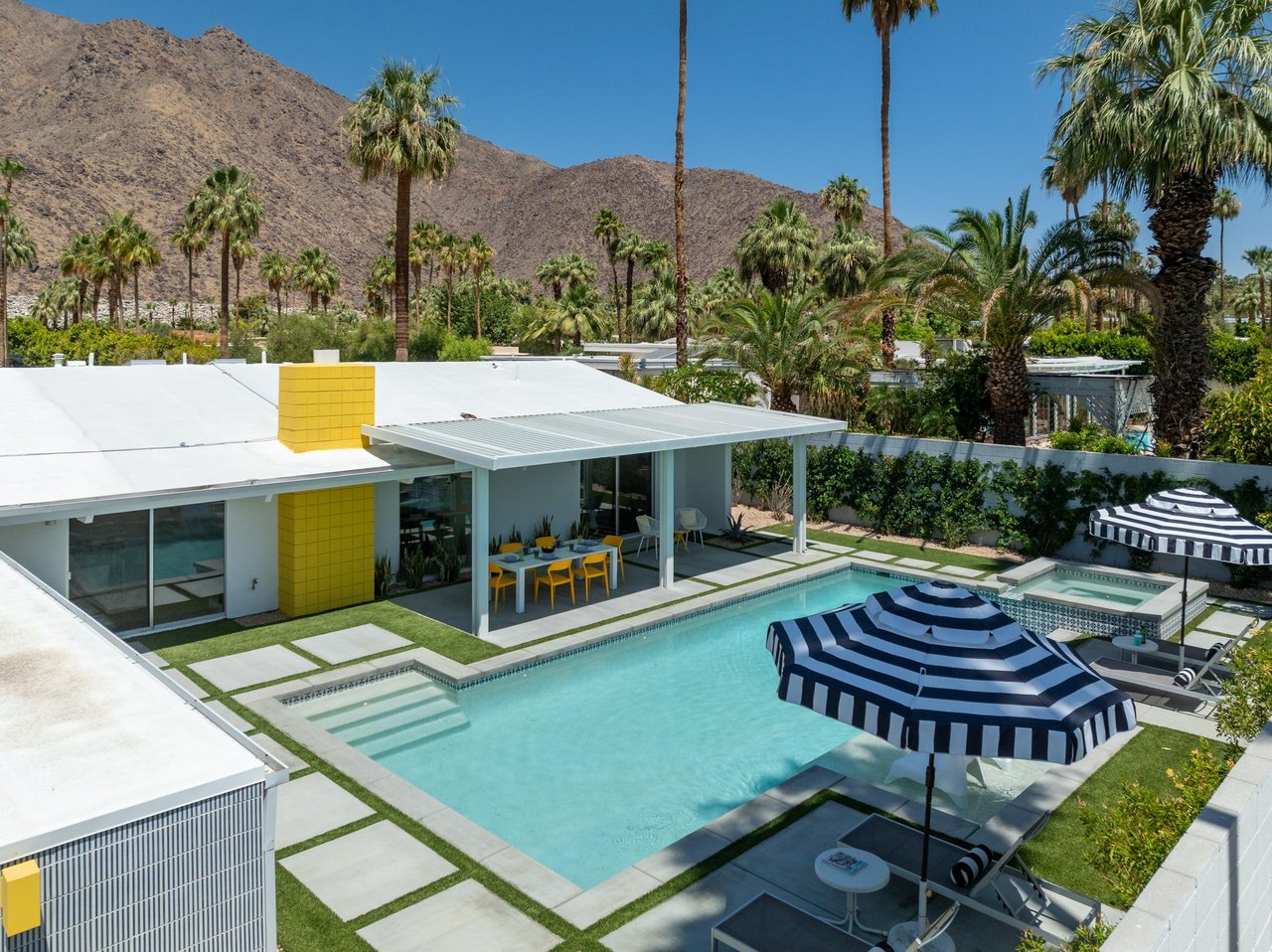 Overhead views of the amazing pool and yard
