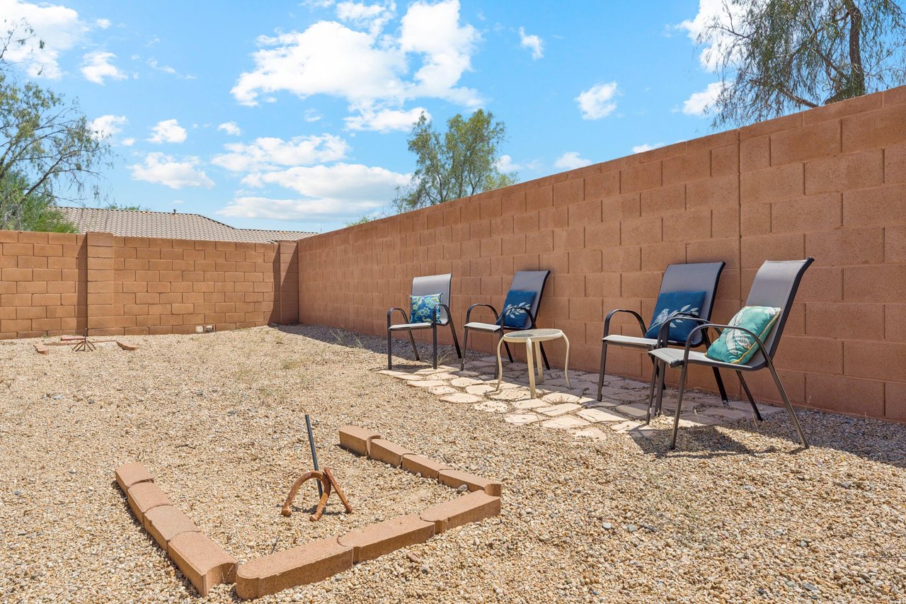 Horseshoe Game in Backyard