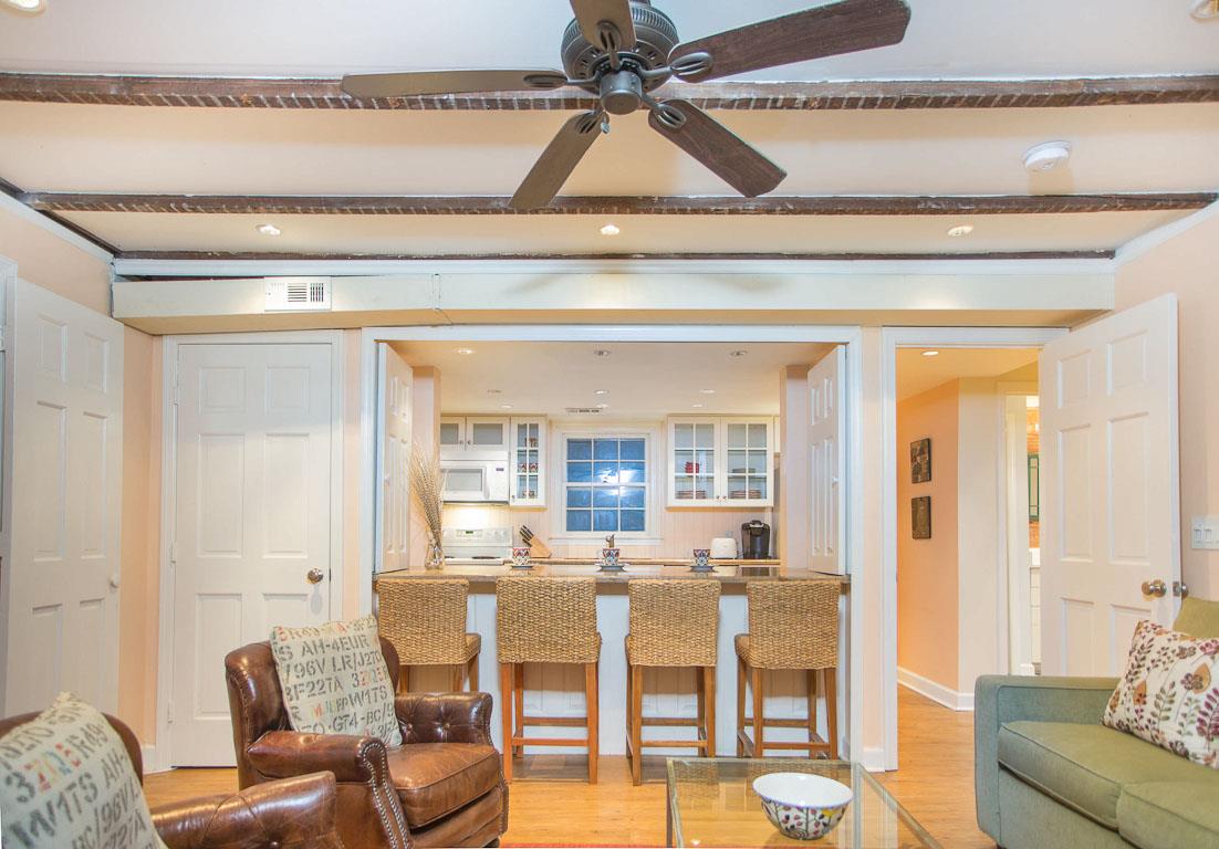 View of the living room facing the kitchen.