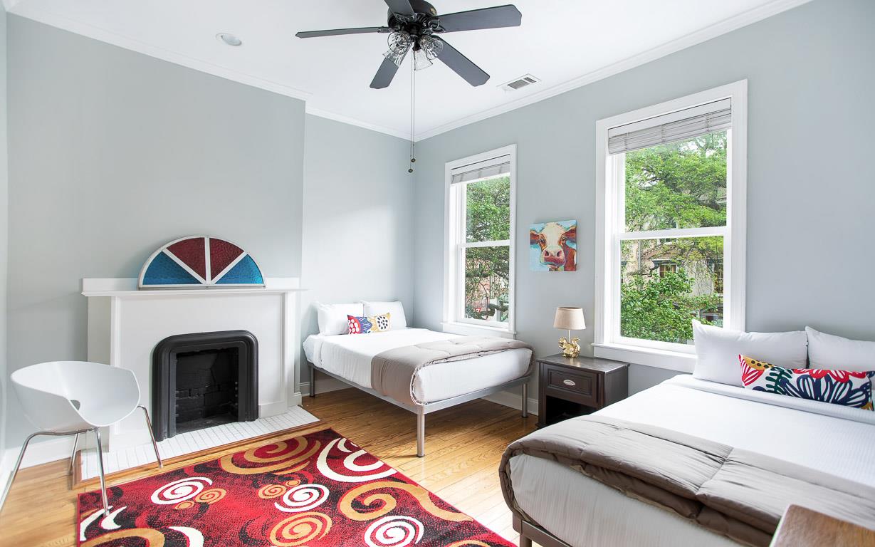 Back to the front of the home, youll find the first bedroom.