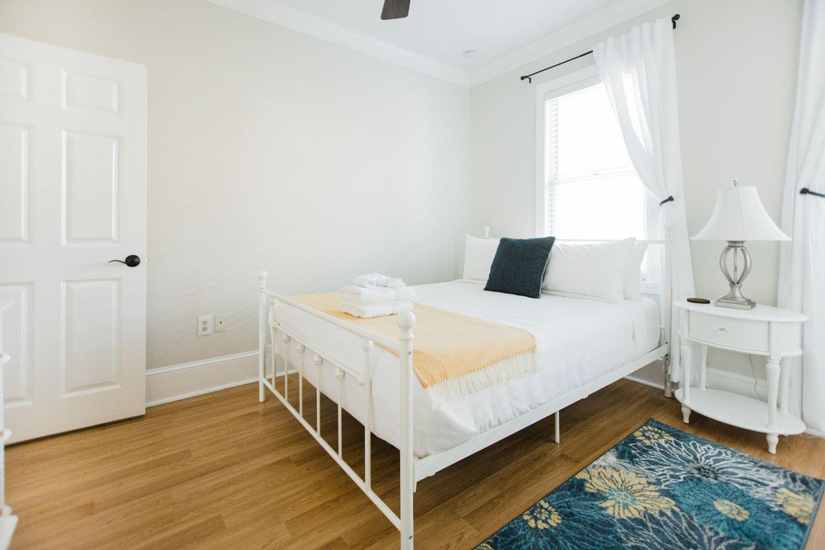 Bunker down into your cozy quarters with our crisp white linens, and plush mattress.