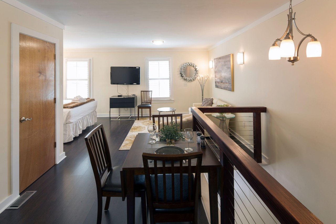 A designated eating space, perfect for homecooked meals or a work place.