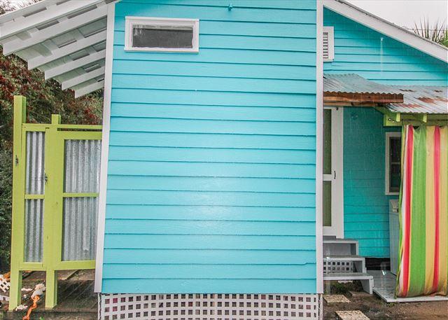 Outdoor shower  Washer  Dryer porch