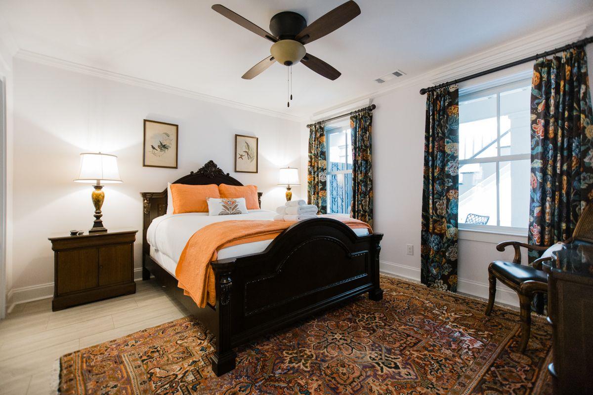 A large oriental rug ties the room together.