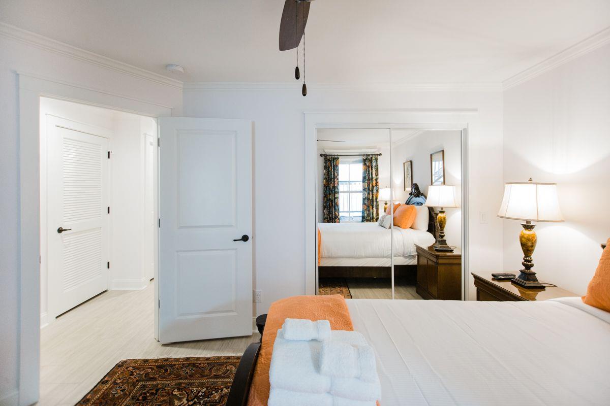 Store your belongings in the dresser, or spacious closet.