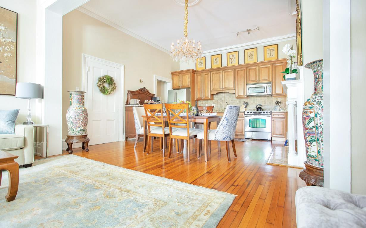 The open floor plan is ideal for entertaining.