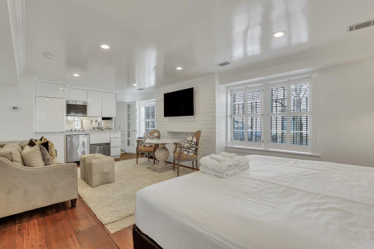 Although this may be a ground level apartment, guests will find that this space has an abundant amount of natural light.