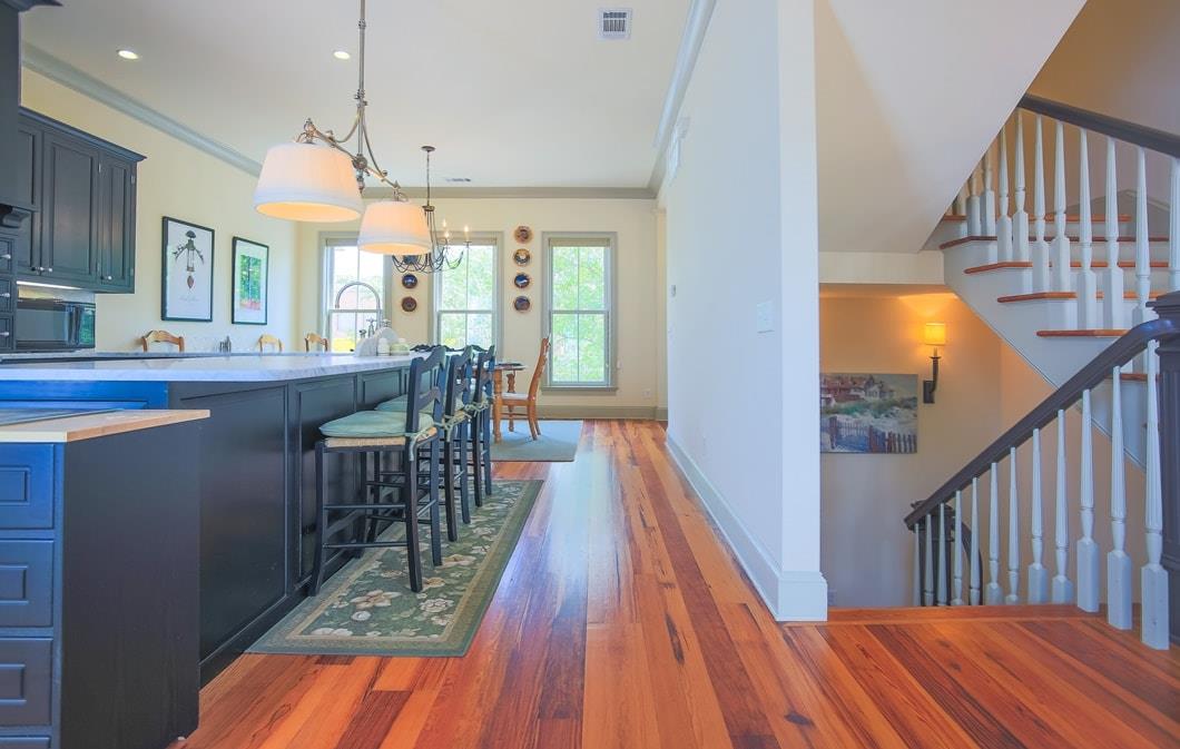 Upstairs from the garden level is the large open kitchen.