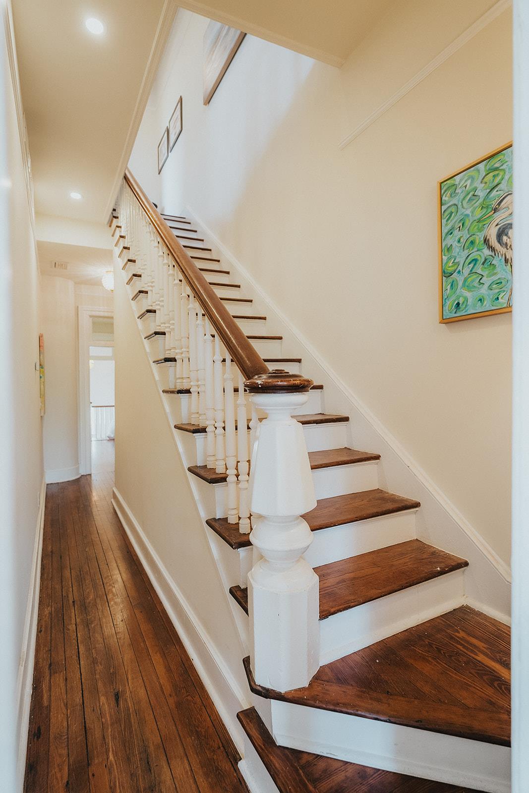 Head up to the third floor where youll find two additional bedrooms and access to the rooftop deck.