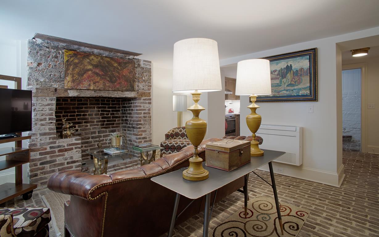 Builtin wall units provide guests with air conditioning or heat to their liking.