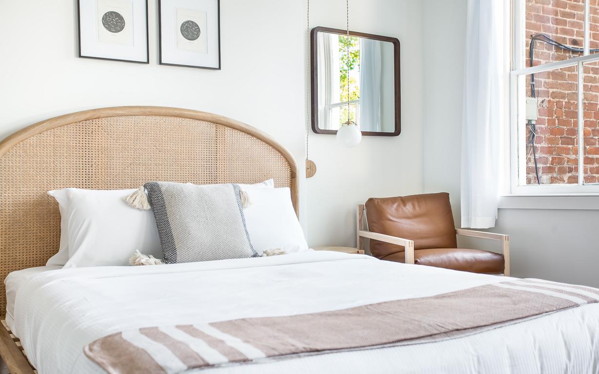 Pressed white linens, and a plush queen memory foam mattress awaits for a sound nights rest.