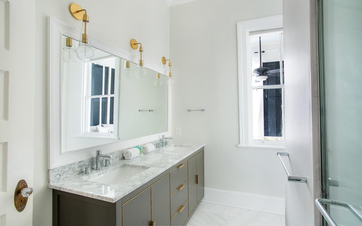 Off of the main living space, you will find the recently renovated bathroom.