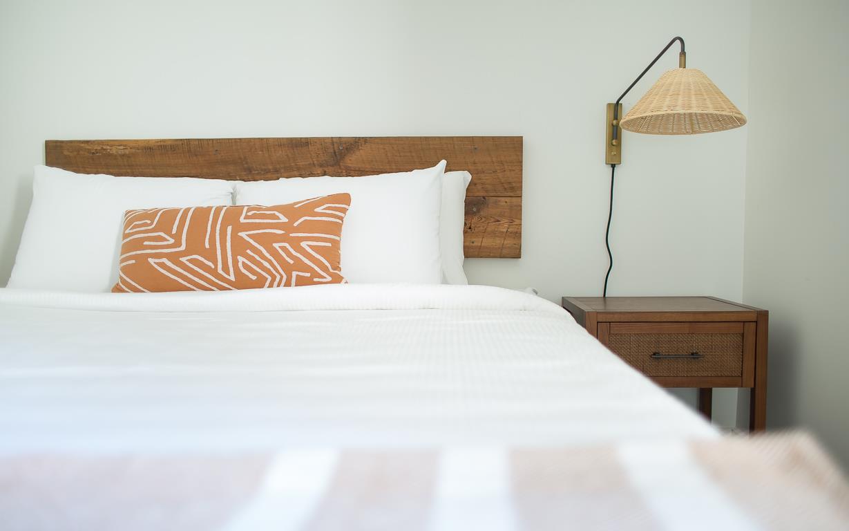 Enjoy crawling into luxurious linens at the end of a long day.