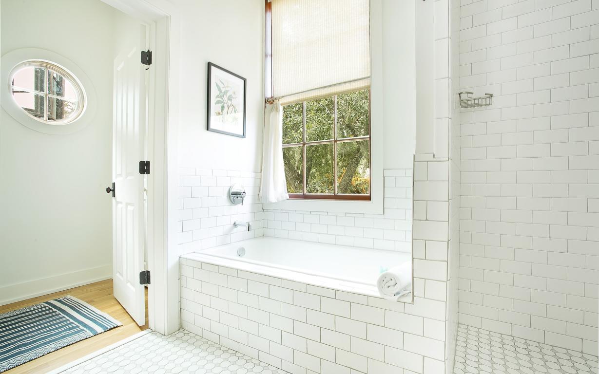 Enjoy soaking in the tub after a day spent exploring.